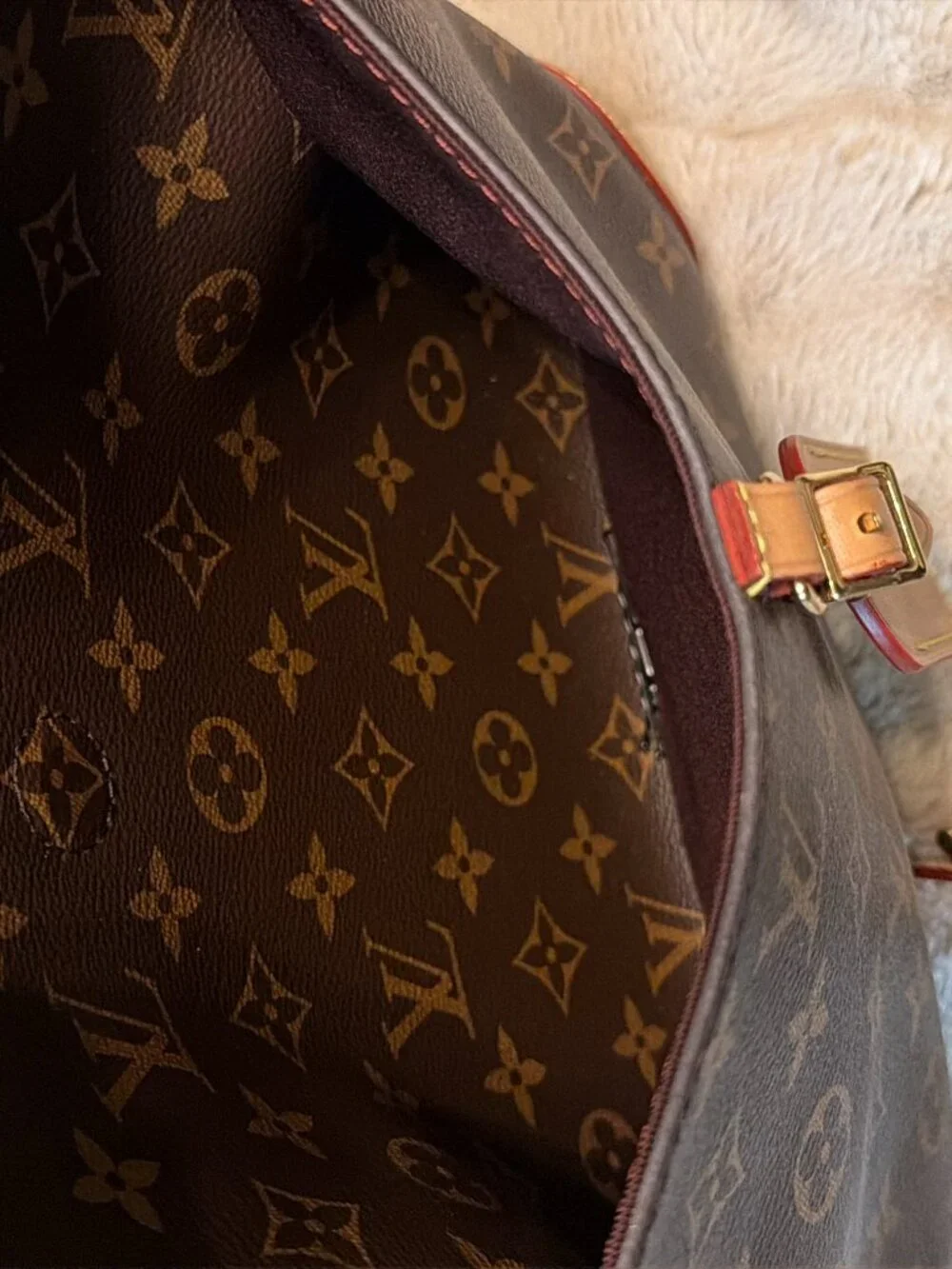 Louis Vuitton Odeon MM Monogram Large Crossbody Brown Tan